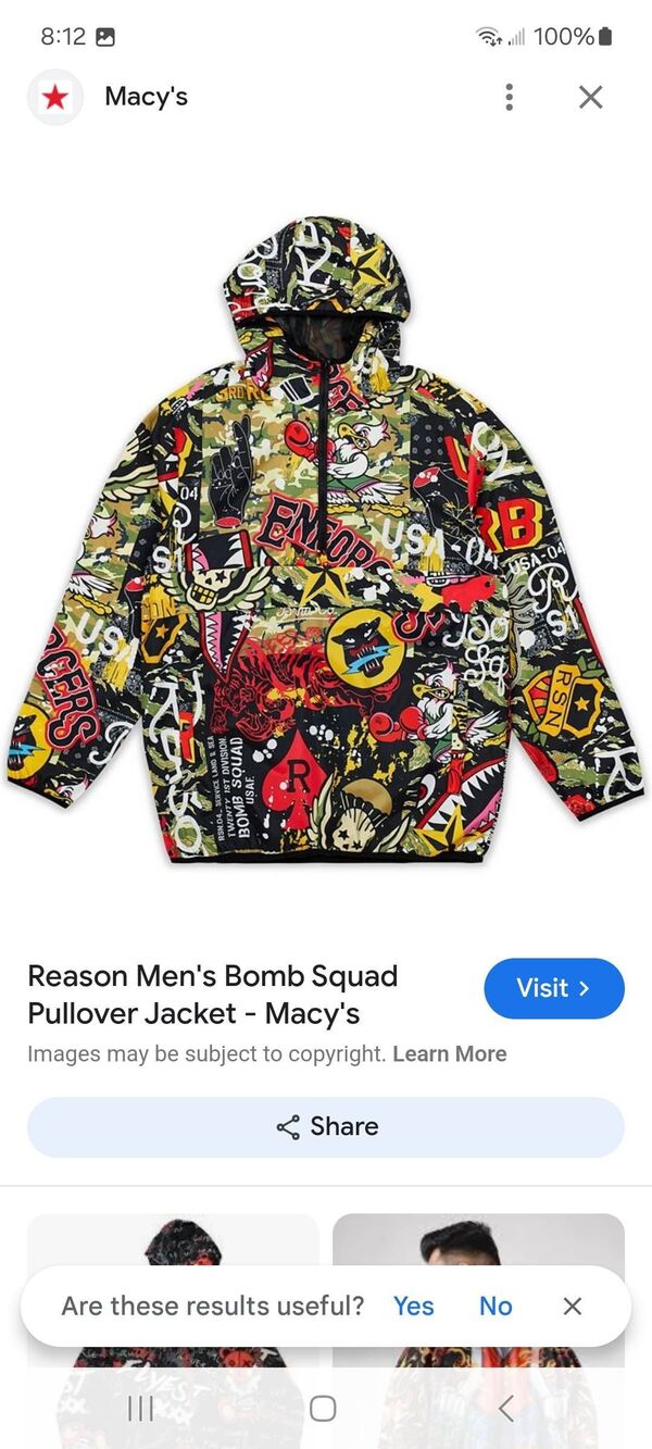 New Large Reason Bomb Squad Hoodie Pullover Jacket Windbreaker Lightweight NWT